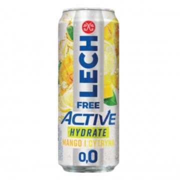 Piwo LECH Hydrate Mango 0,0% 24x500ml bezalkoholowe
