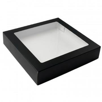 Pudełko sushi czarne + okno 250x250x50 op.50szt p-9785