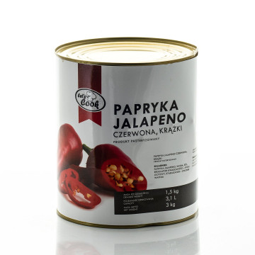 Papryka Jalapeno plastry czerwona 2850g/1500g Let's Cook