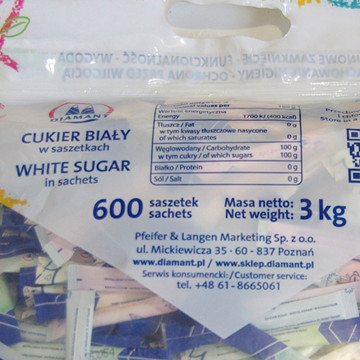 Cukier biały saszetki DIAMANT dla gastronomii