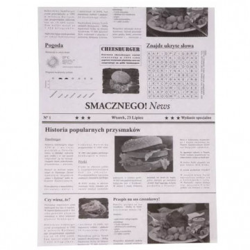Arkusze papierowe powlekane białe nadruk gazeta 30x40 dla gastrono