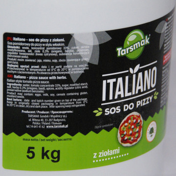 Sos do pizzy z ziołami Italiano 5kg TARSMAK dla gastronomii