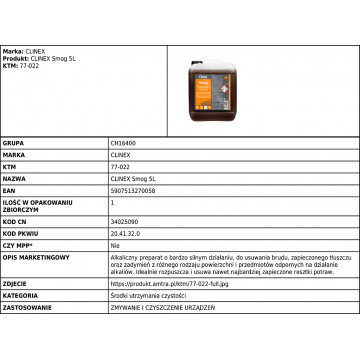 Clinex do pieców konwekcyjnych smog 5L dla gastronomii