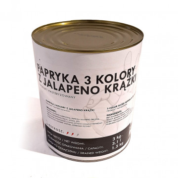 Papryka 3 kolory z jalapeno krążki 3/1,5kg Let's Cook