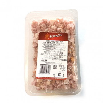 Boczek parzony kostka 10x10mm MAP 500g Sokołów